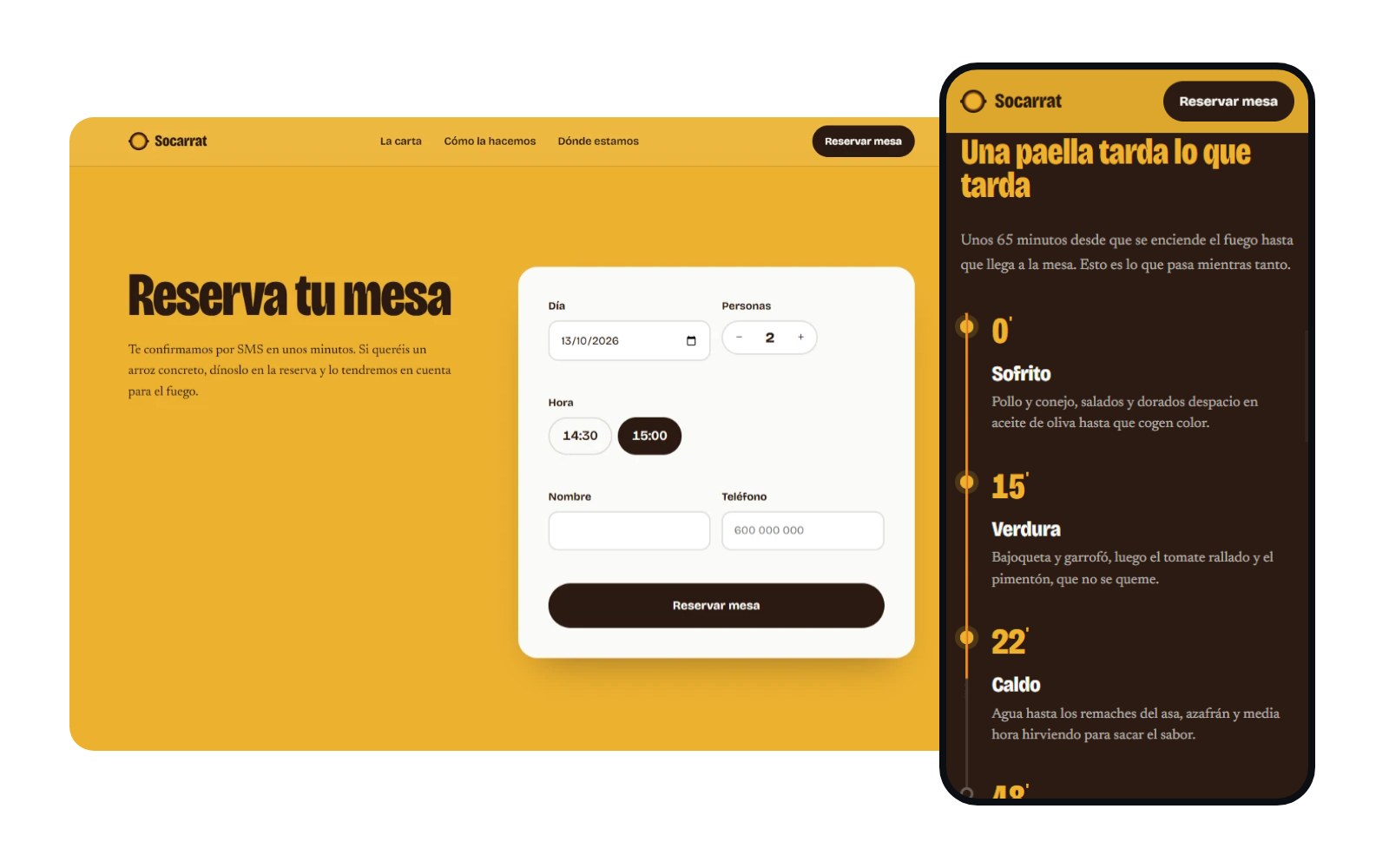 Demo: web de un restaurante
